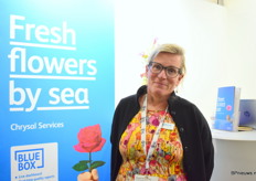 Margriet van der Ploeg van Chrysal met wat extra aandacht voor hun nieuwe Blue Box concept ter ondersteuning voor de zeevracht.